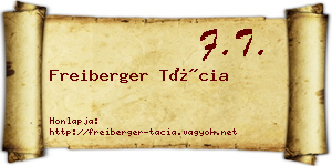 Freiberger Tácia névjegykártya